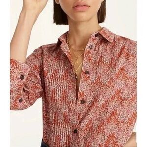 J.Crew Slim-Fit Cotton Tuxedo Shirt in Liberty® Aubrey Forest Floral Size 8 NWT